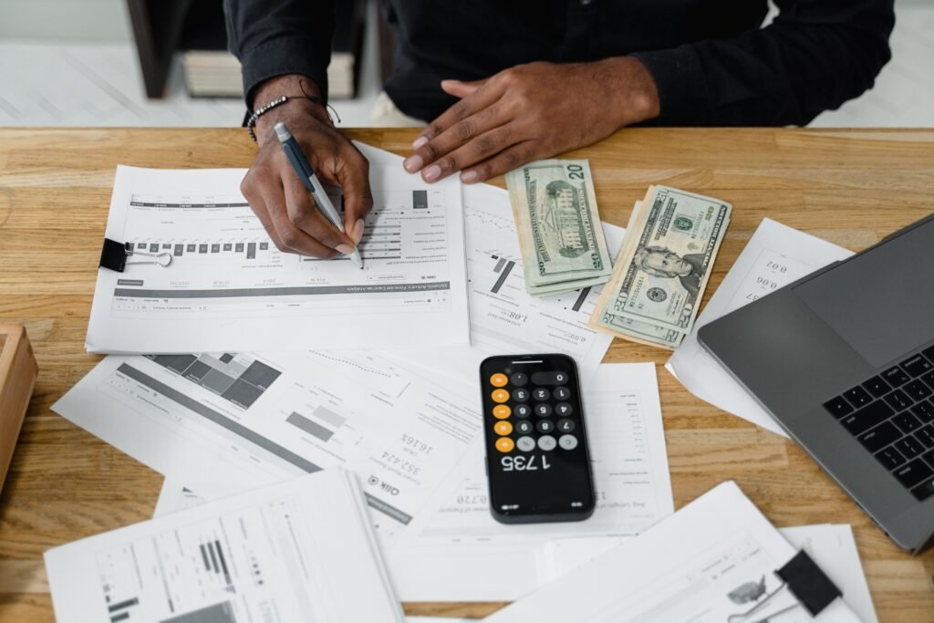 Accounting firm reviewing new client inquiries generated through marketing
