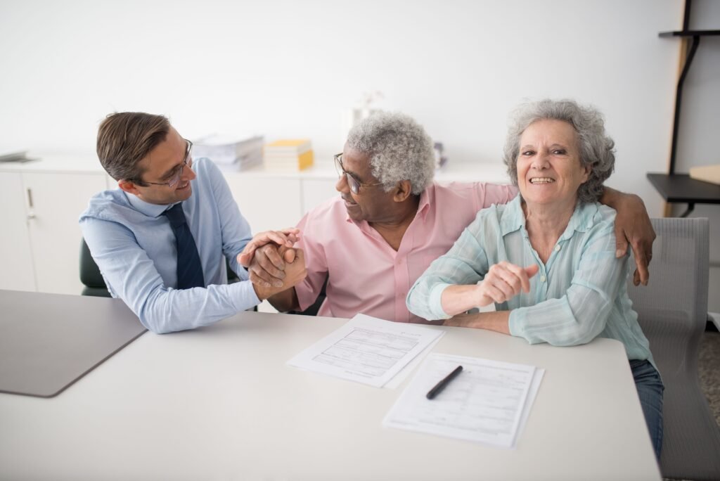 Financial advisor reviewing a retirement plan with a client as part of financial advisor marketing services